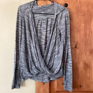 Long sleeve, open front, hoodie t-shirt